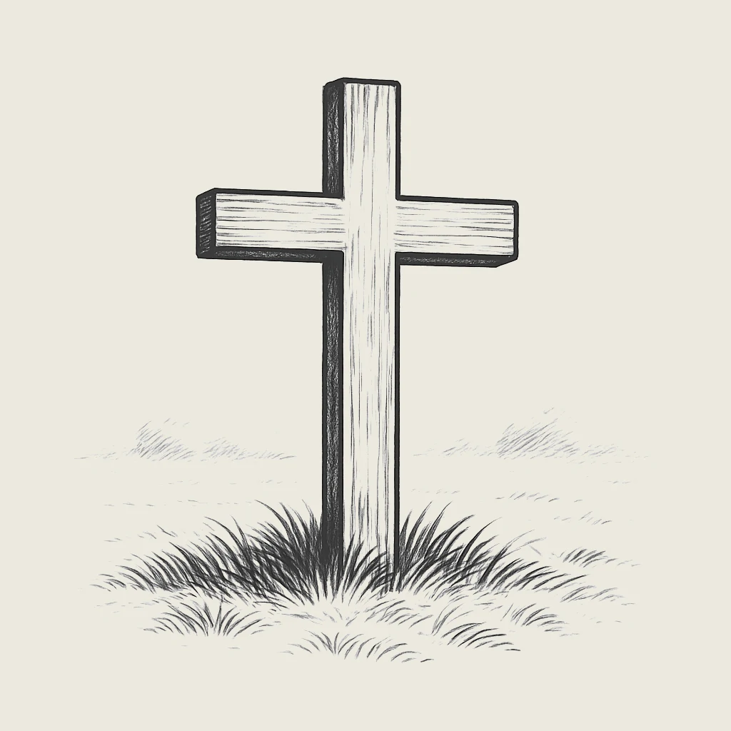 A wooden cross without inscription — symbolizing Christian burial and the topic of titlos on crosses